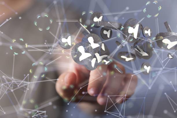 istock 3D rendering of an Abstract technology group and social network connection on a blurry background 1447596638