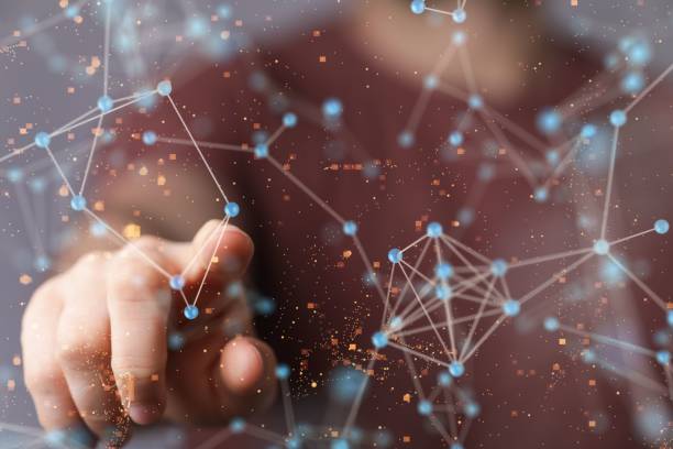 istock 3D rendering of an Abstract technology group and social network connection on a blurry background 1447596655