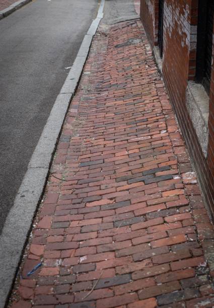istock Brick sidewalk on old Boston street 1447599972
