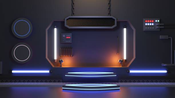 istock 3D rendering of a futuristic alien sci fi podium 1447604636