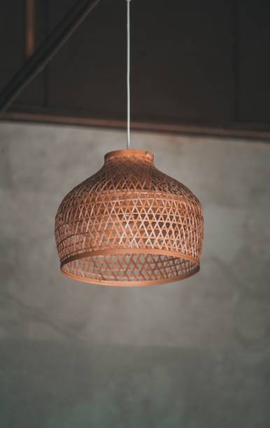 istock Handmade bamboo lamp hanging on the ceiling 1447606543