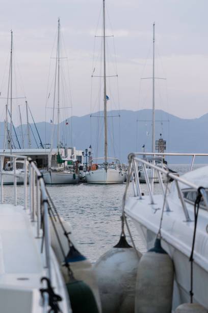 istock Vertical shot of parked yachts on daytime 1447609041