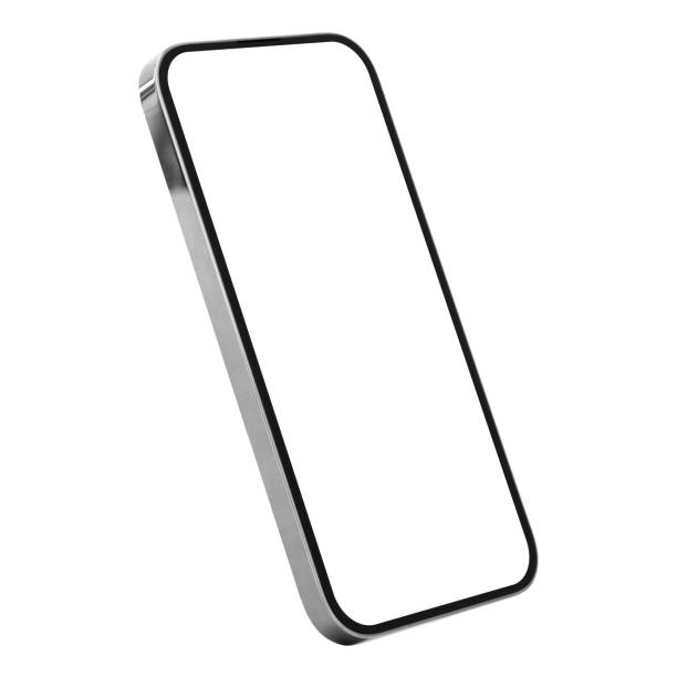 istock Mockup of mobile phone with blank white screen on white background 1447620511