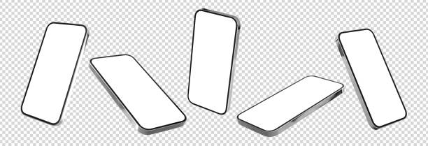 istock Mobile phone mockups, set of phones in different angles 1447620514