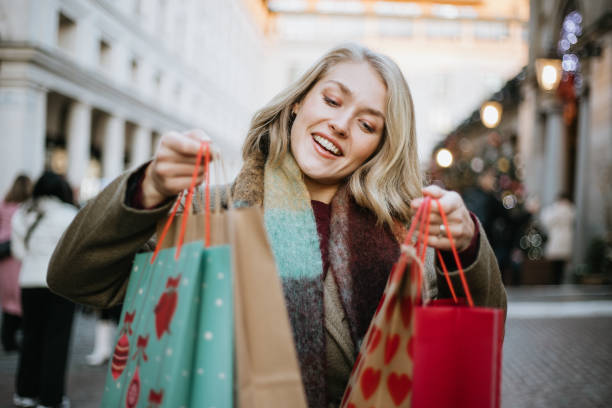 istock Woman Christmas shopping 1447620620