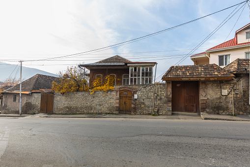 Azerbaijan, Sheki 12, 2022: Small cozy streets in the city of ShekiAzerbaijan, Sheki - Oktober 12, 2022:  Small cozy streets in the city of Sheki