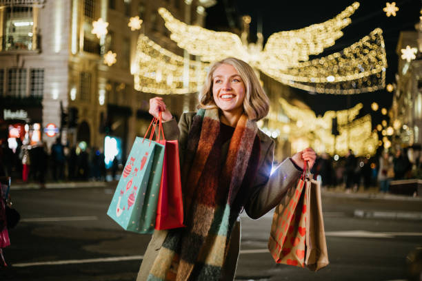istock Woman Christmas shopping 1447624849