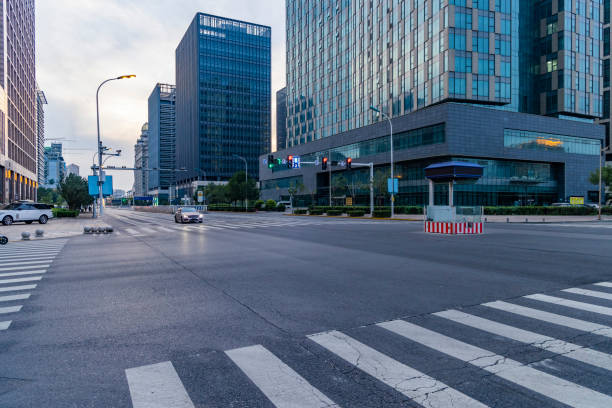 istock Deserted city road crossings 1447625207