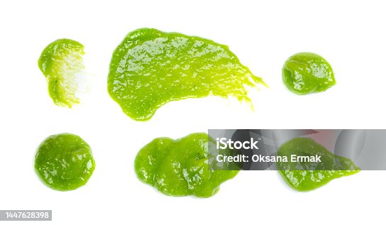 istock Wasabi Smear Isolated, Green Sushi Paste on White Background 1447628398