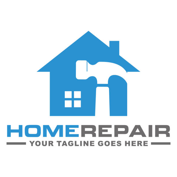 Home repair logo design vector Home repair logo design vector handyman stock illustrations