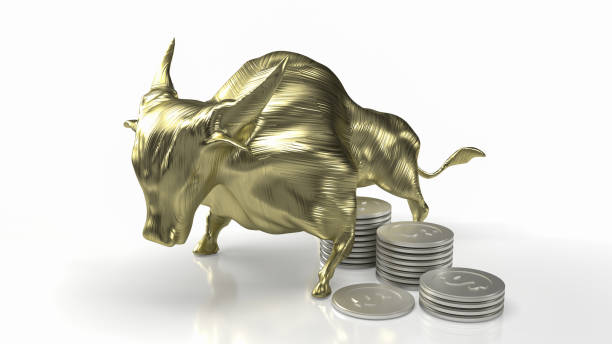 istock The golden bull and coins on white background 3d rendering 1447634866