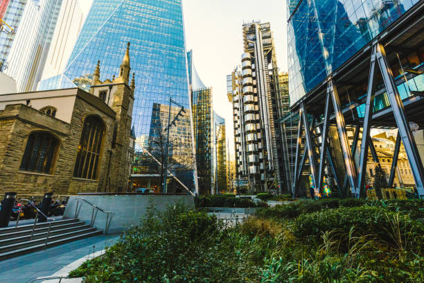 istock Futuristic architecture in London financial district 1447635820