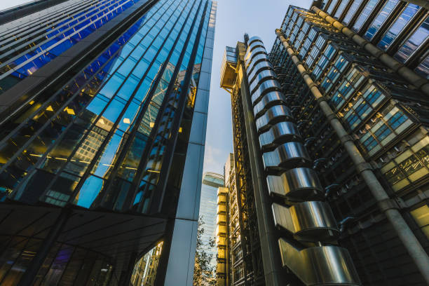istock Futuristic architecture in London financial district 1447635976