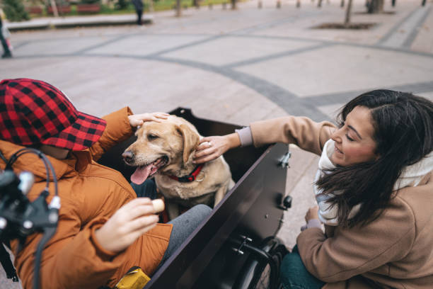 istock Happy family with their dog 1447639279