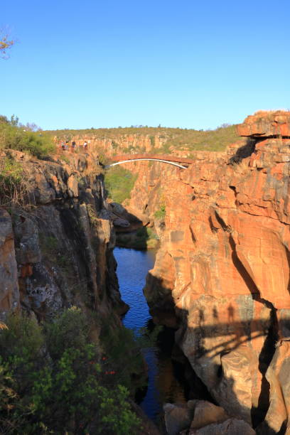 September 30 2022 - Mpumalanga district in South Africa: People enjoy Bourke's Luck Potholes, geological formation in the Blyde River Canyon area