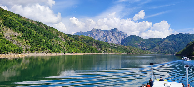 View of Komani Lake from a ferry, Albania