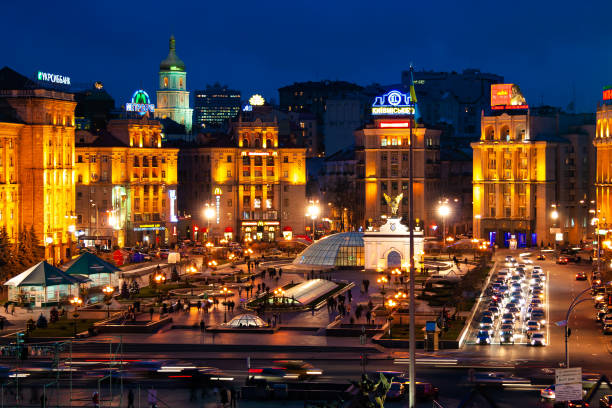 Independance square in Kiev, Ukraine (Maidan Nezalezhnosti)