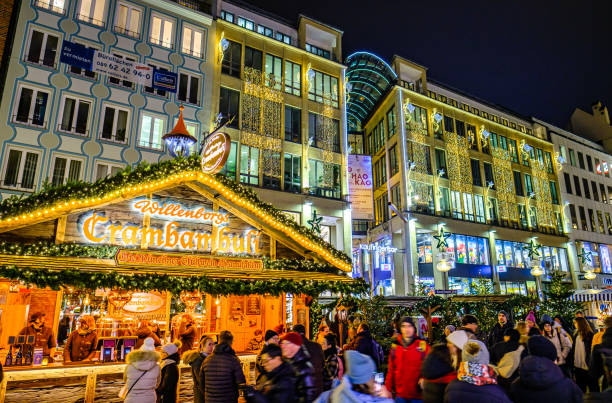 Christmas market at the old town of Munich - Germany stock photo