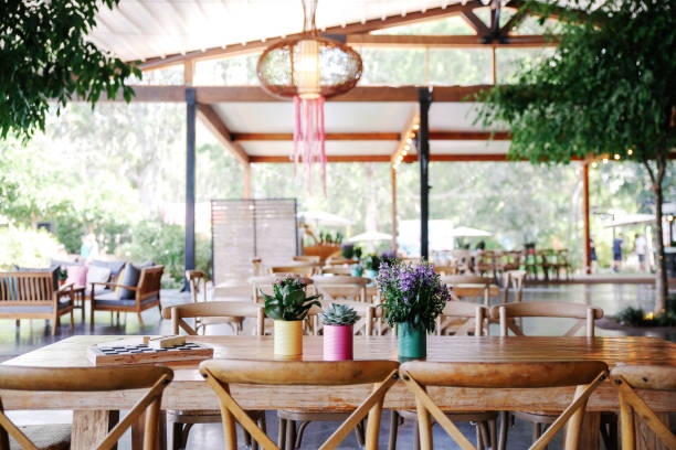 istock Decorate event brown wood table 1447653208