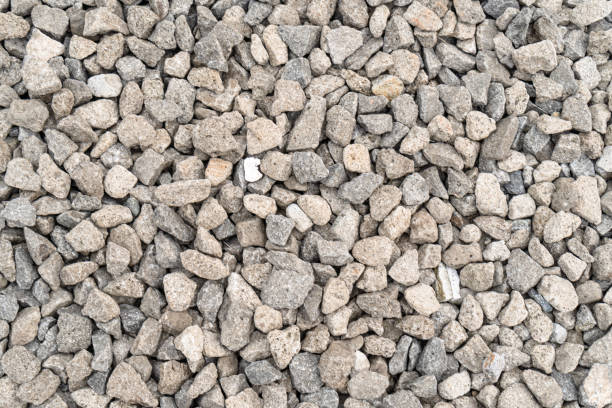 Crushed stones or gravel stock photo