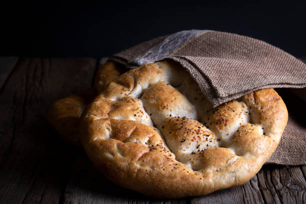 istock Ramadan Pita (Turkish name; Ramazan Pidesi) Traditional Turkish bread for holy month Ramadan 1447659665
