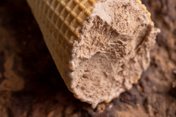 istock Chocolate ice cream in a waffle cup 1447661680