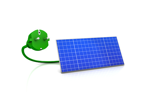 Solar panels renewable energy electric plug