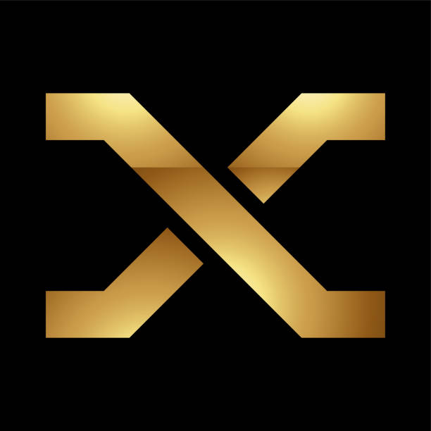 istock Golden Letter X Symbol on a Black Background - Icon 8 1447670221