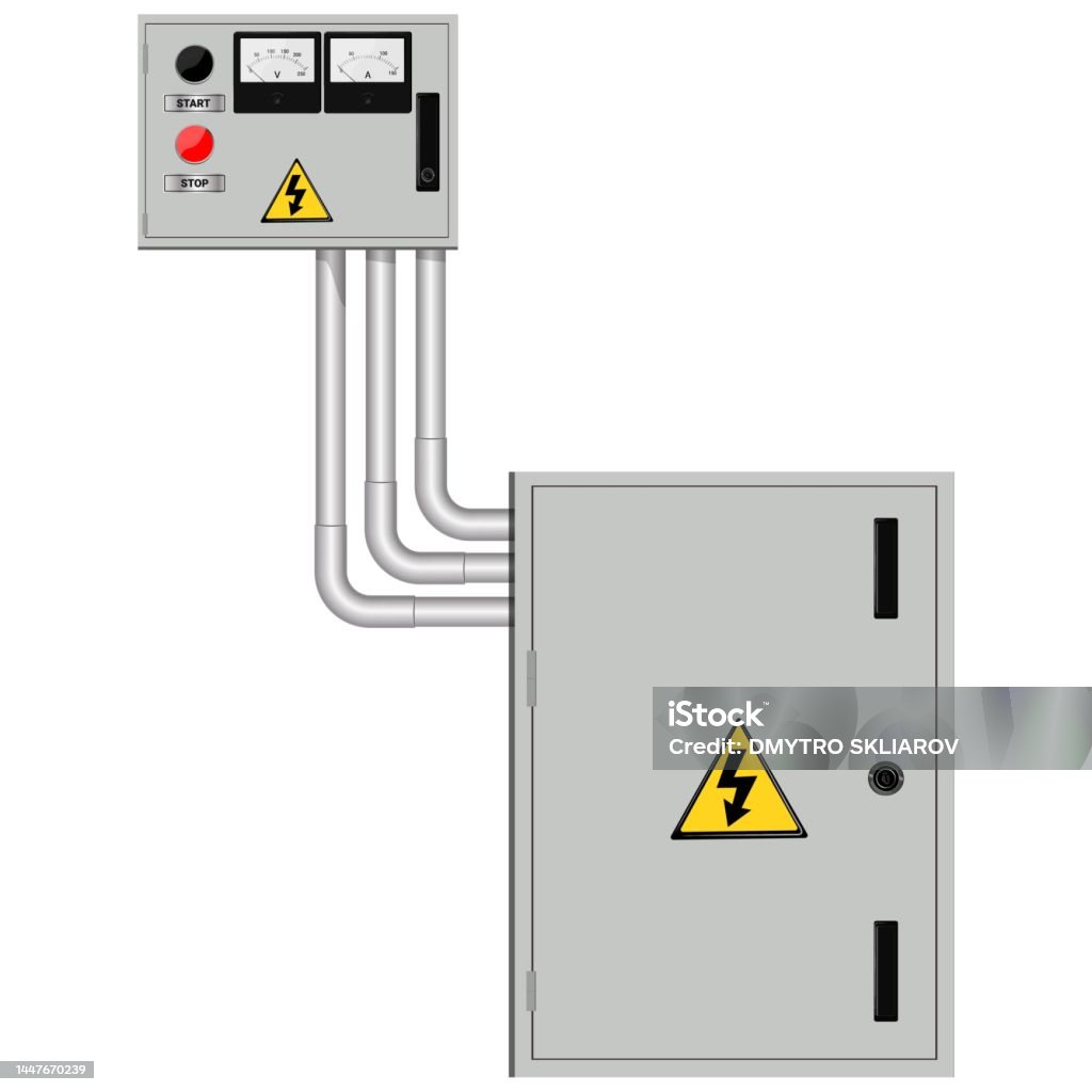 Electrical Box Industrial Electrical Control Panel Vector Image Stock ...