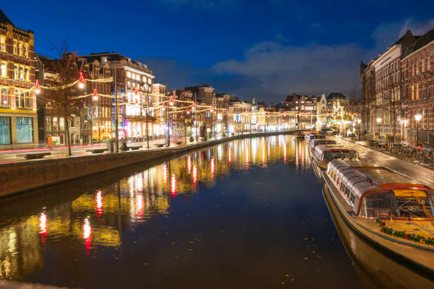istock Amsterdam illuminated quayside at the Rokin during winter 1447671602