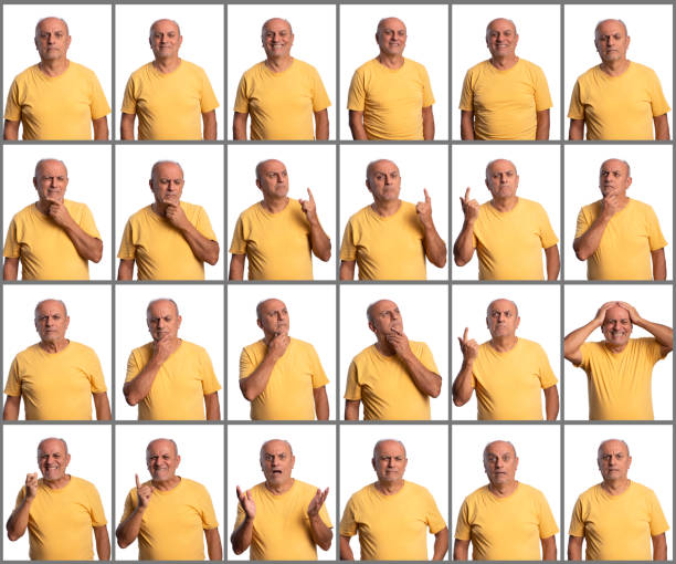 Man making facial expressions