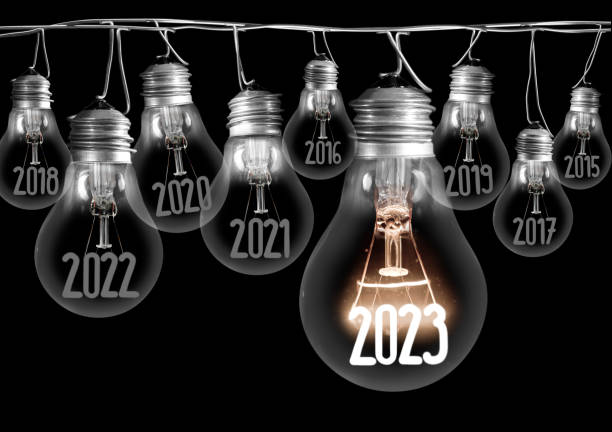 istock Light Bulbs with New Year 2023 1447673390
