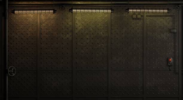 istock Wall loft made of metal dark panels 1447673637