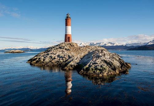 A famous lighthouse at ushuaia at beagle channel
