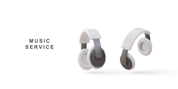 istock 3d realistic Marketing banner for online music service with headphones. Vector illustration. 1447677251