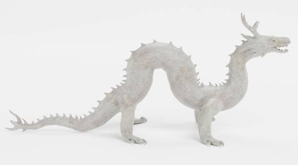 istock Realistic 3D Render of Chinese Dragon Statue 1447677615