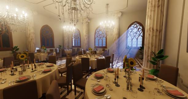 istock Realistic 3D Render of Restaurant Interior 1447677657