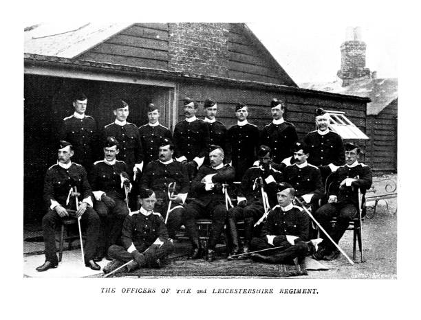istock 19th c illustration officers 2nd Leicestershire regiment at Curragh; The Navy & Army Illustrated 1899 1447679023