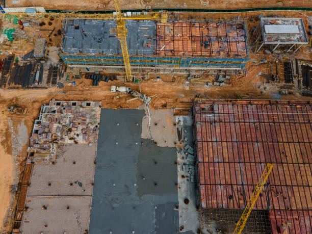 istock Aerial view of the construction site under construction 1447679906