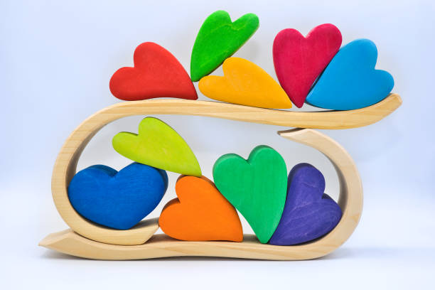 istock Colorful and cute heart-shaped building blocks 1447680983