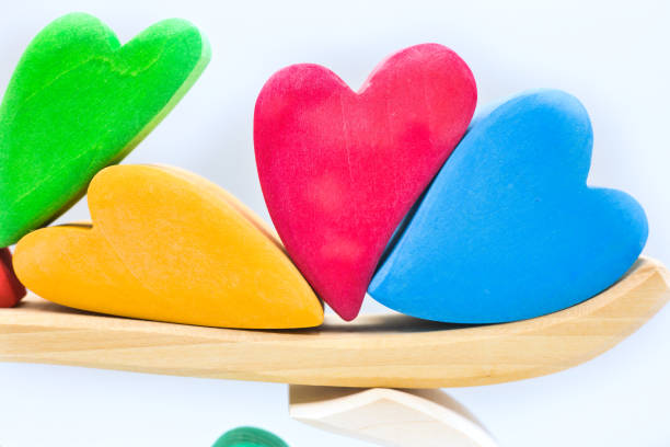 Colorful and cute heart-shaped building blocks