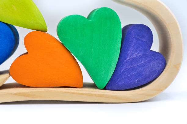 istock Colorful and cute heart-shaped building blocks 1447681035