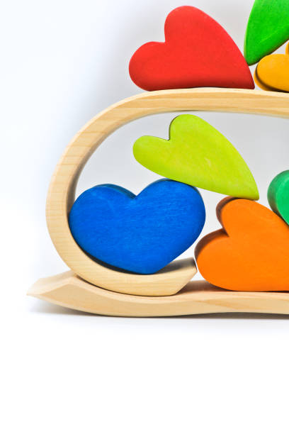 istock Colorful and cute heart-shaped building blocks 1447681061