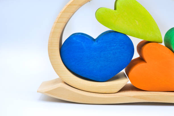 istock Colorful and cute heart-shaped building blocks 1447681080