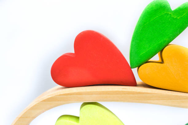 istock Colorful and cute heart-shaped building blocks 1447681104