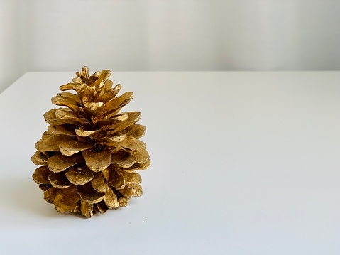 Golden Pine cone Christmas decoration