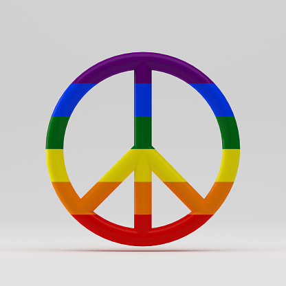 LGBTQIA pride symbol of peace - 3D Illustration