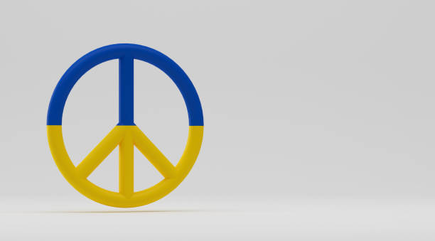 istock colored peace symbol in front of background - 3D Illustration 1447683396