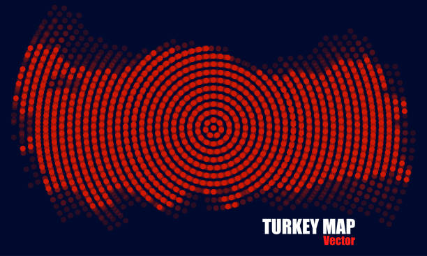 istock Abstract Turkey map of radial dots, halftone concept 1447684519