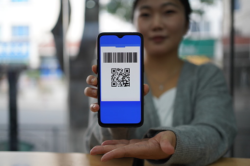 Smartphone QR code barcode payment